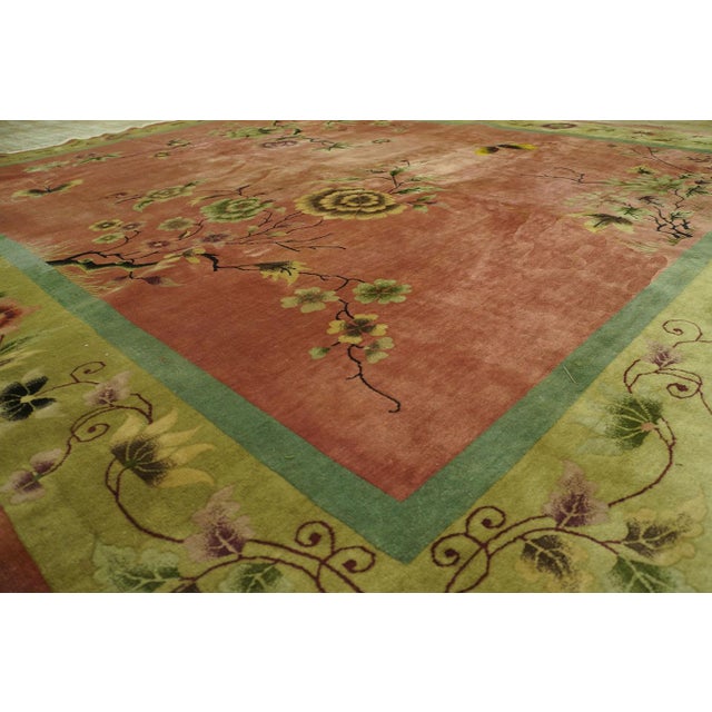 Cerise 1920s Chinese Art Deco Carpet For Sale - Image 8 of 9