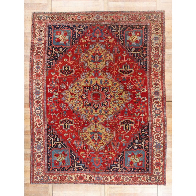Antique Persian Serapi Rug, 10'05 X 13'04 For Sale - Image 10 of 10