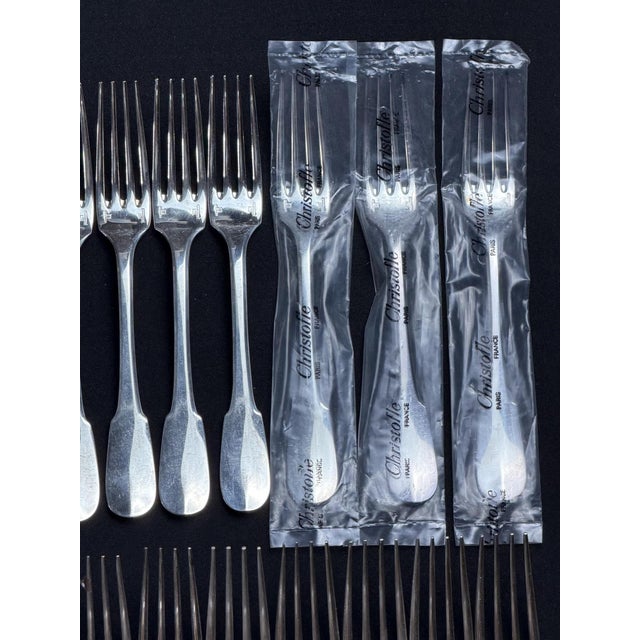 Large Mid-Century Silver-Plated Spatours Flatware Set for 12 from Christofle, France, 1950s, Set of 52 For Sale - Image 12 of 14