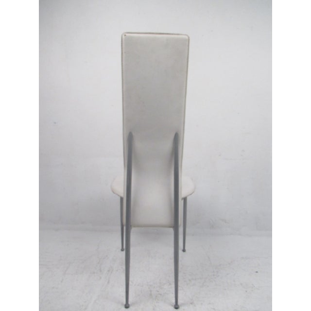 1970s Italian Modern Leather High Back Dining Chairs - 8 Pieces For Sale - Image 9 of 12