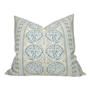 Fair Isle Pillow Cover in Aqua Beige, 20x20 Pillow For Sale