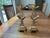 Brass Pair of Vintage Brass Candleholders-Asian For Sale - Image 8 of 8