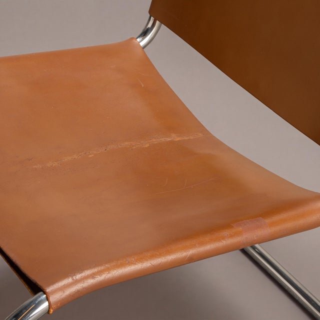 Rare Knoll Mr30/5 Lounge Chairs in Leather by Mies Van Der Rohe for Knoll, Pair, Attributed For Sale - Image 10 of 12