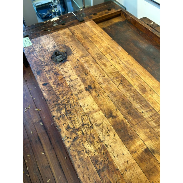 Antique Hammacher Schlemmer Rock Maple Workbench Table For Sale - Image 11 of 12