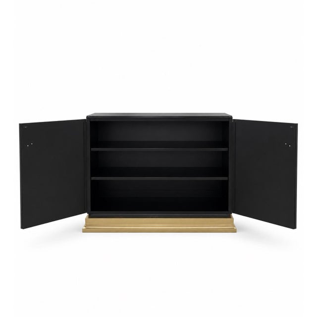 Neoclassical Baker Furniture Black Cabinet, Bar, Server, Andre Arbus Collection For Sale - Image 3 of 5