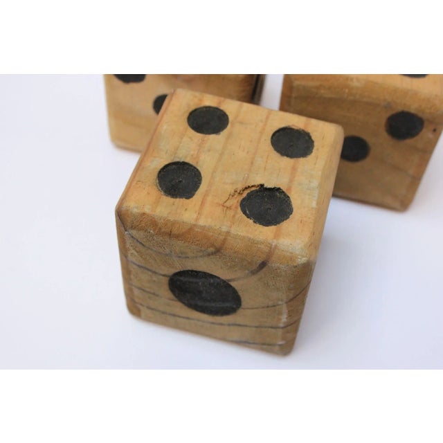 Vintage Folk Art Oversized Wooden Dice- Set of 3 For Sale - Image 12 of 13