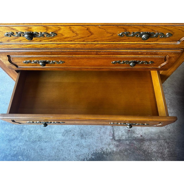 Wood Mid-Century Oak Chest of 4 Drawers, 1950s For Sale - Image 7 of 18