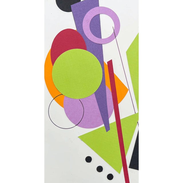 This Must Be The Place by Amy Hutcheson | Paper collage on wood cradle abstract shapes and colors For Sale - Image 4 of 4