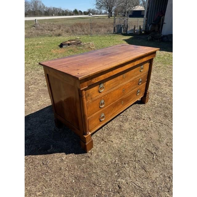 Wood Large 19th Century French Empire Solid Walnut Chest of Drawer / Commodes For Sale - Image 7 of 18