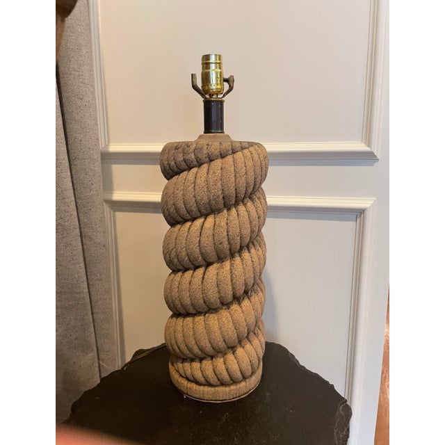 Haeger Vintage Heager Ceramic Rope Table Lamp For Sale - Image 4 of 6