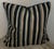 Collection of three Vintage striped blue and white linen pillows. Pillows vary in size 19x19 and 20 x 20. Sold as a...