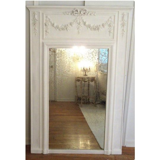 French Antique Huge French Trumeau Mirror For Sale - Image 3 of 8