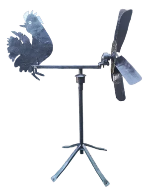 Art Deco Metal Weather Rooster Wind Indicator, 1940s