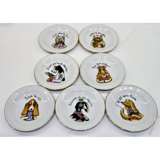 A charming and increasingly hard-to-find set of seven vintage Ardalt Japan porcelain miniature plates from the whimsical...
