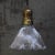 Vintage Glass and Brass Pendant Light from Holophane For Sale - Image 3 of 7