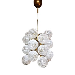 Vintage German Sputnik Pendant Lamp in Glass, 1970 For Sale