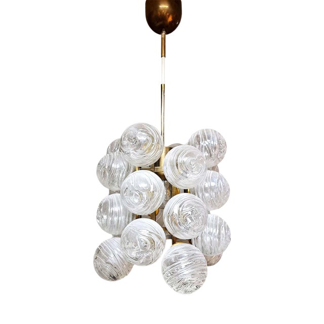 Vintage German Sputnik Pendant Lamp in Glass, 1970 For Sale