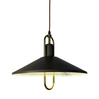 Brown Hanging Lamp with Brass Bracket from Belid For Sale