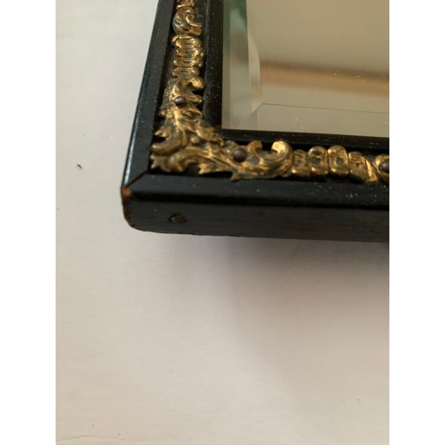Wood Late 19th Century Late Victorian Ebonized & Gilt Accent Mirror For Sale - Image 7 of 7