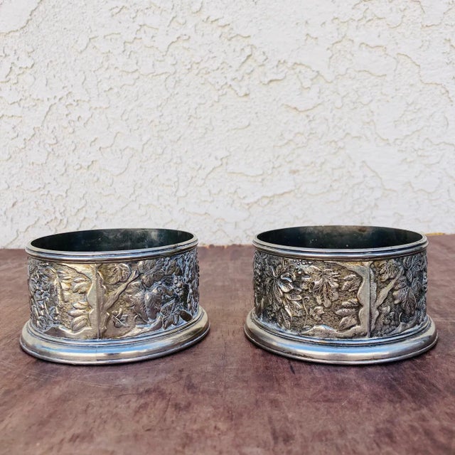 Italian Pair of Late 20th Century Italian Silverplate Cup Holders For Sale - Image 3 of 12