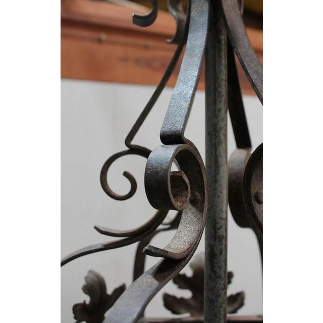 Antique Wrought Iron Landing Lantern For Sale - Image 9 of 18