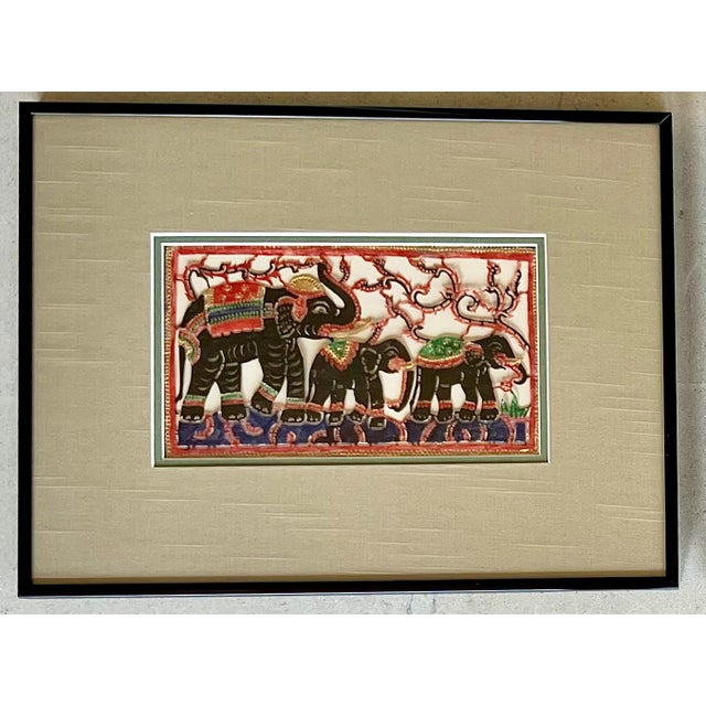 Circa 1990 Indian Rājasthānī-Style “Royal Elephant Procession” Folk Art – A Pair For Sale - Image 4 of 13