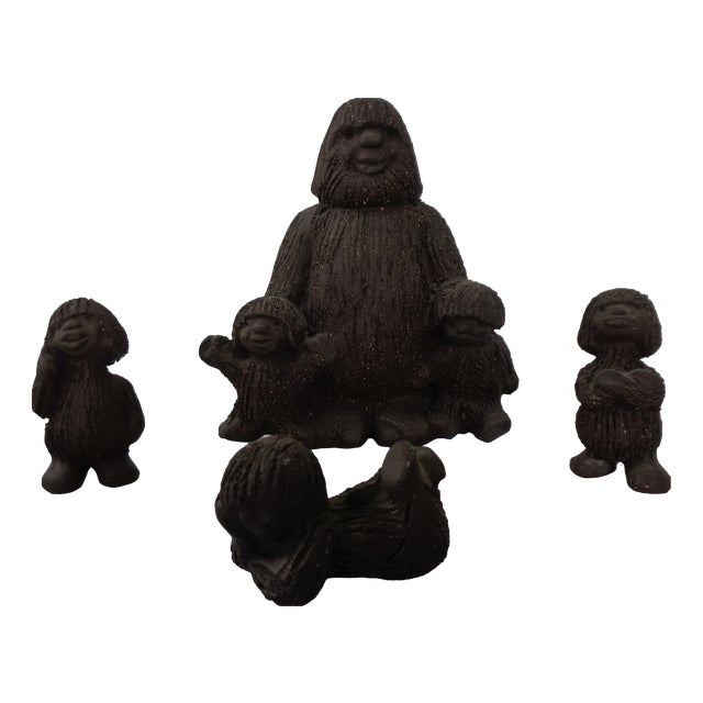 Stoneware Troll Figures from Ramsing, Denmark, 1960s, Set of 4 For Sale