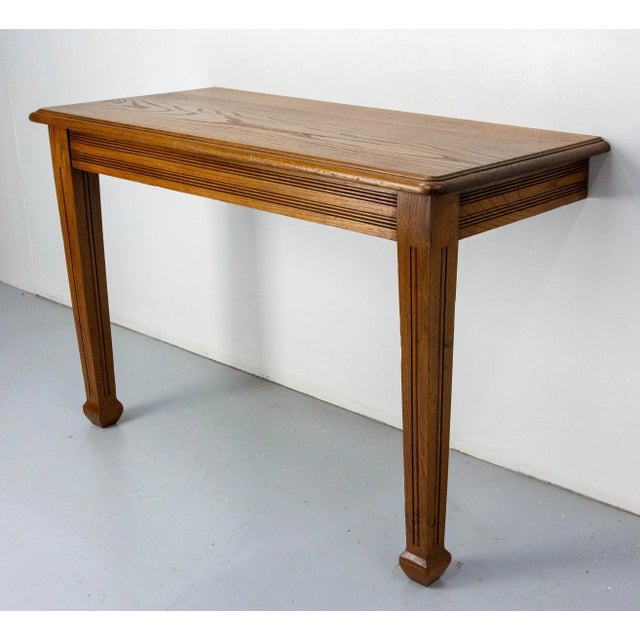 Art Deco French Oak Wall-Mounted Console, 1940s For Sale - Image 4 of 10