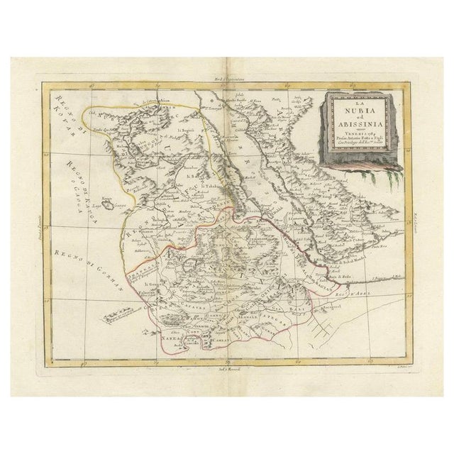 Nubia and Abyssinia Venetian Map of Northeast Africa from Zatta, 1784 For Sale - Image 9 of 9