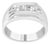 Men's .925 Sterling Silver 1/3 Cttw Diamond Channel Set 3 Stone Ring Band (I-J Color, I3 Clarity) - Ring - Size 10 For Sale