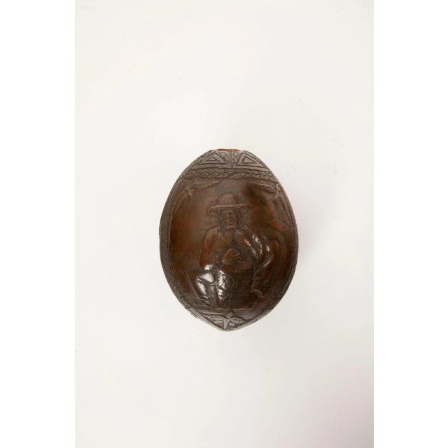 19th Century 19th-Century French Colonial Carved Coconut Flask For Sale - Image 5 of 12