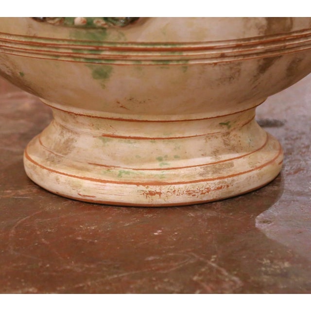 Cream French Handmade Terracotta Anduze Bowl Urn Planter by La Madeleine For Sale - Image 8 of 14