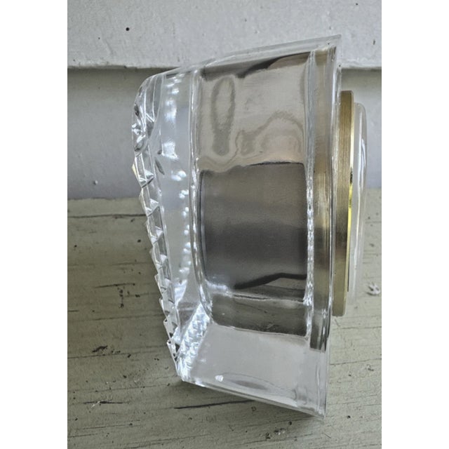 Elegant Staiger quartz desk clock crafted from heavy lead crystal, featuring a refined, minimalist design. The clock...