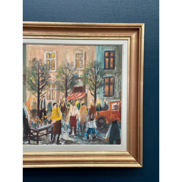 Arne Wallsten, Market Scene, 1960s, Oil Painting on Canvas, Framed For Sale - Image 5 of 18