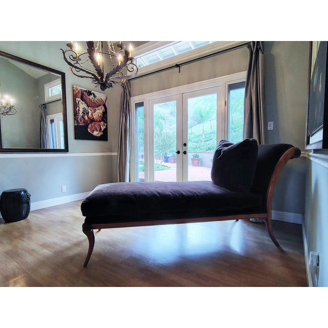 Klismos Chaise in Brown Mohair For Sale - Image 12 of 16