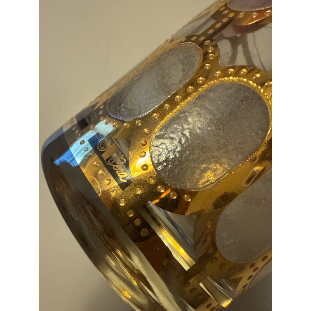 Mid-Century Modern 1960s Cera Signed Mid-Century “Golden Windows” 22k Gold Cocktail Glasses Set of 8 For Sale - Image 3 of 6