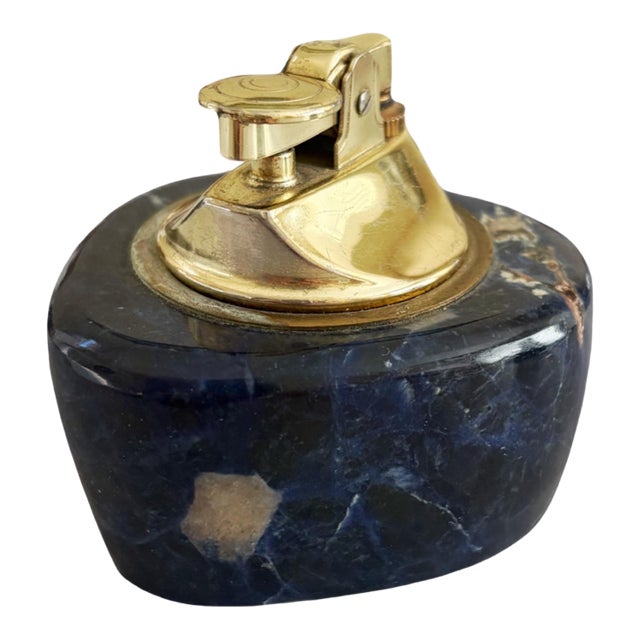 Vintage Lapis Lazuli Table Lighter For Sale