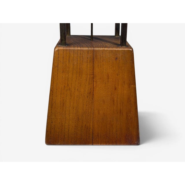 1960s American Modern, Cage Form Table Lamp, Walnut, Brass, Usa For Sale - Image 10 of 12