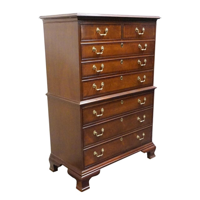 Councill Furniture Councill Craftsman Banded Mahogany Traditional Style 38" Chest on Chest For Sale - Image 4 of 12