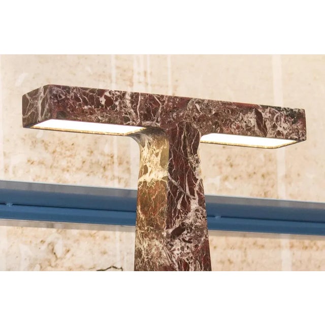 Metal Bruchi Marble Table Lamp with Brass Base by Niko Koronis For Sale - Image 7 of 11