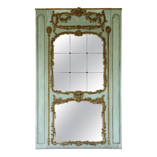 Large Transition Wooden Mirror, 18th Century For Sale