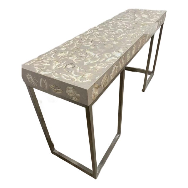 Capiz Shell Console Table For Sale