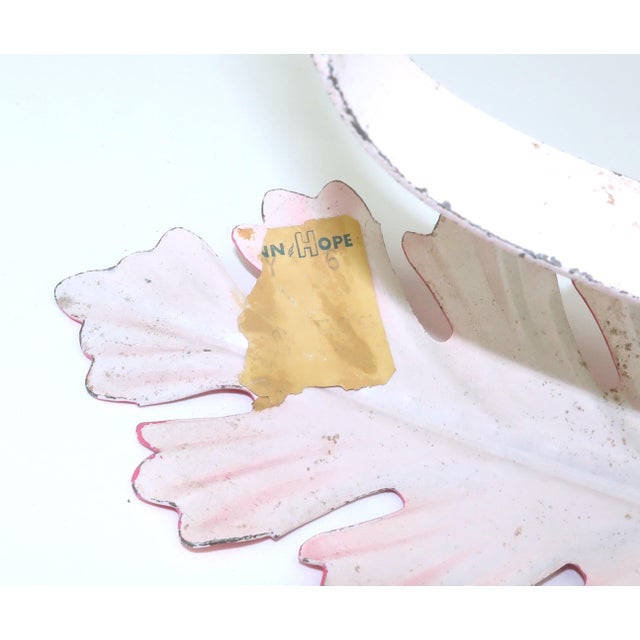 Floral Tole Painted Metal Curtain Tie Backs c.1930, 4 Pairs Total of 8 For Sale - Image 14 of 14
