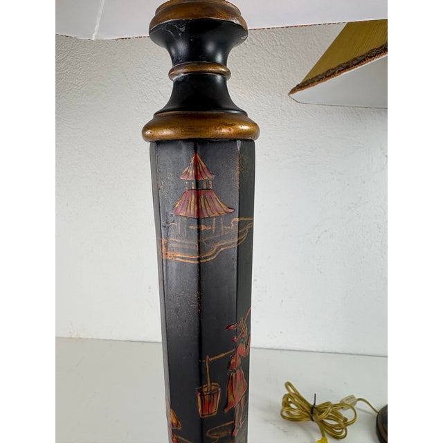 2010s Hand Painted Japaned Metal Table Lamps by Sarreid For Sale - Image 5 of 12