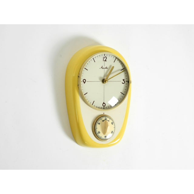 Mid-Century Modern Mid-Century Modern Wall Clock by Mauthe with Glazed Ceramic Case, 1950s For Sale - Image 3 of 18