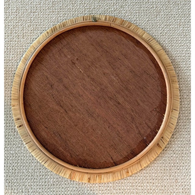 Vintage Rattan Round Mirror For Sale In Miami - Image 6 of 6