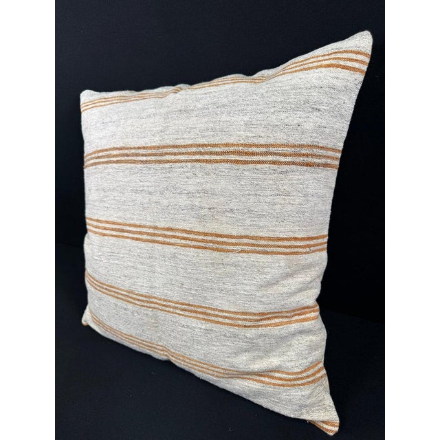 Turkish Hemp Pillow Cushion Natural Beige Rust Pillow Cushion Cover 24x24 #30356 Enhance your home decor with our Kilim...