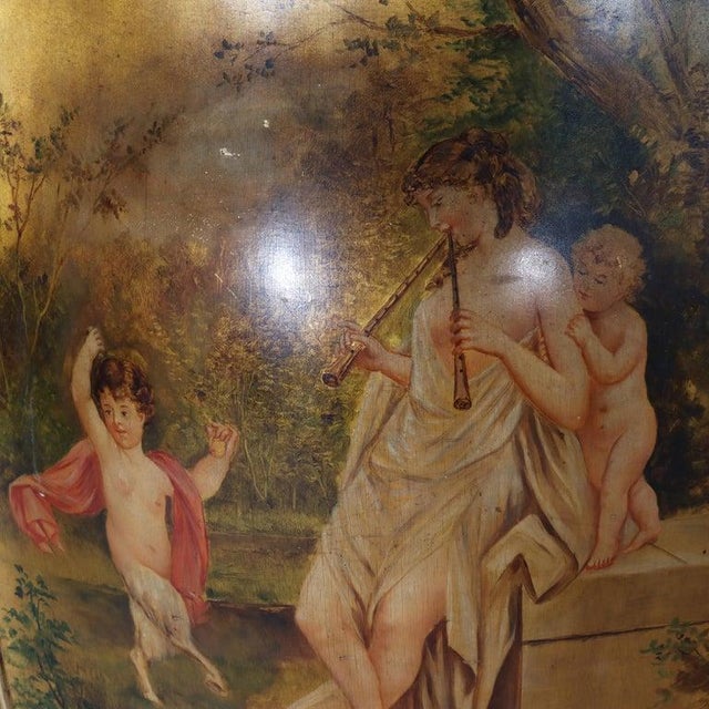 19th Century Antique Gilt & Vernis Martin Painted Marble Top Bombay Commode 19thC For Sale - Image 5 of 12