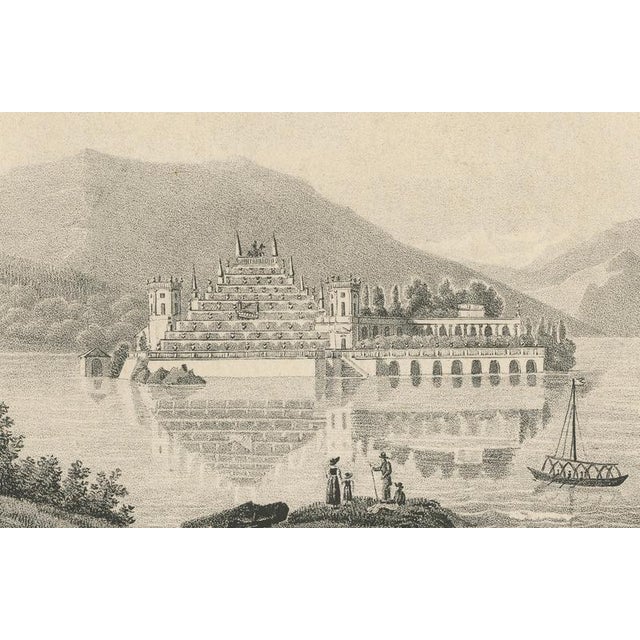 Lake Maggiore View, 1830s, Lithograph on Paper For Sale - Image 3 of 10