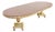 Karges Style Italian Regency or Neoclassical Walnut and Parcel Gilt Double Pedestal Extension Dining Table, Circa 1940s For Sale